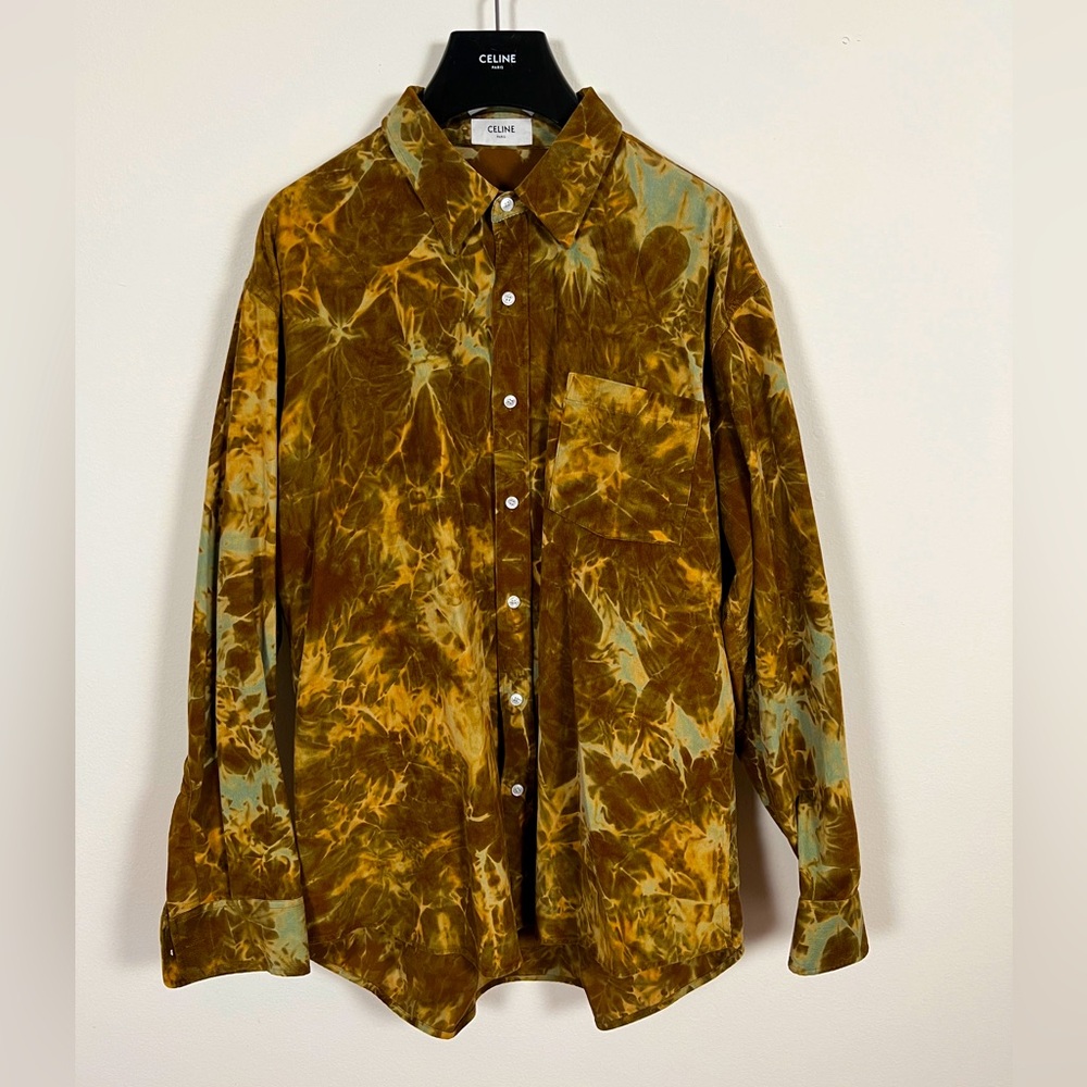 CELINE Tie-Dye Print Long Sleeve Shirt